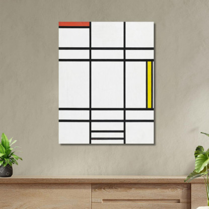 Composizione In Bianco Rosso E Giallo Piet Mondrian pmn25 quadro stampato su tela