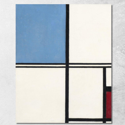 Composizione Con Blu E Rosso Piet Mondrian pmn28 quadro stampato su tela