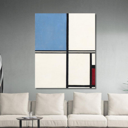 Composizione Con Blu E Rosso Piet Mondrian pmn28 quadro stampato su tela