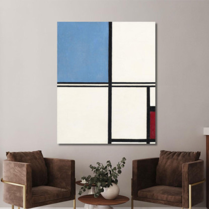 Composizione Con Blu E Rosso Piet Mondrian pmn28 quadro stampato su tela