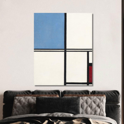 Composizione Con Blu E Rosso Piet Mondrian pmn28 quadro stampato su tela