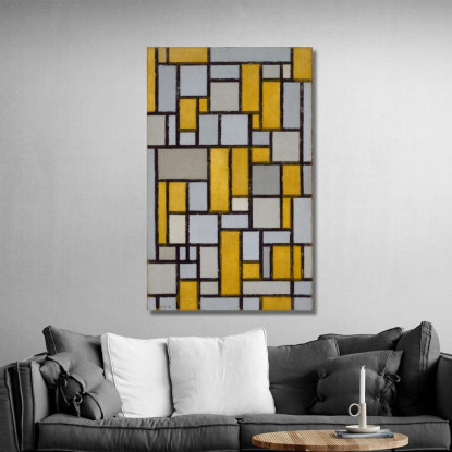 Composizione Con Griglia 1 Piet Mondrian pmn31 quadro stampato su tela