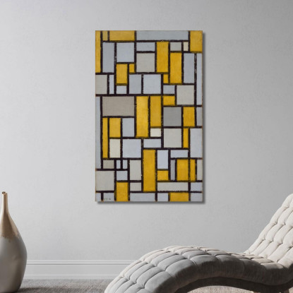 Composizione Con Griglia 1 Piet Mondrian pmn31 quadro stampato su tela