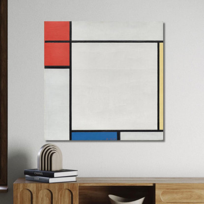 Composizione Con Rosso Giallo E Blu Piet Mondrian pmn32 quadro stampato su tela
