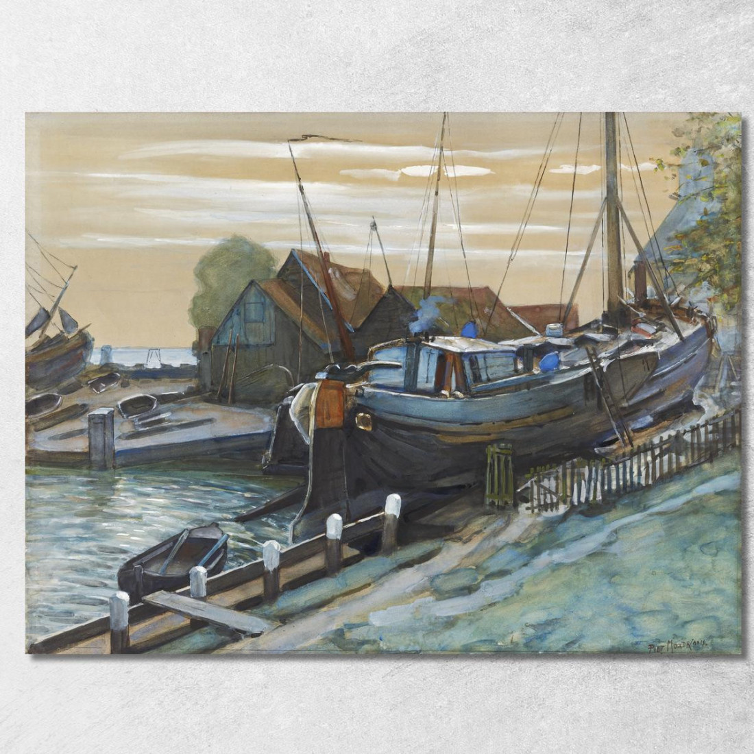 Bacino Di Carenaggio A Durgerdam Piet Mondrian pmn36 quadro stampato su tela