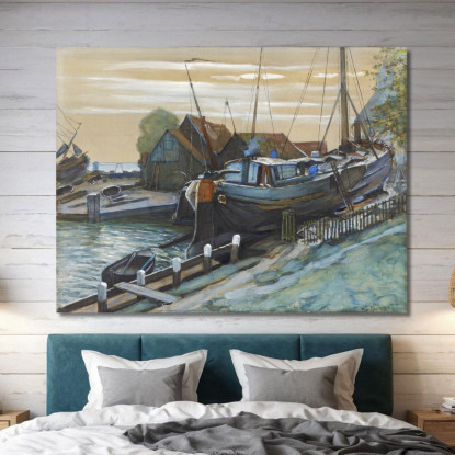 Bacino Di Carenaggio A Durgerdam Piet Mondrian pmn36 quadro stampato su tela