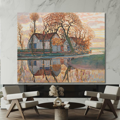 Fattoria Vicino A Duivendrecht Piet Mondrian pmn39 quadro stampato su tela