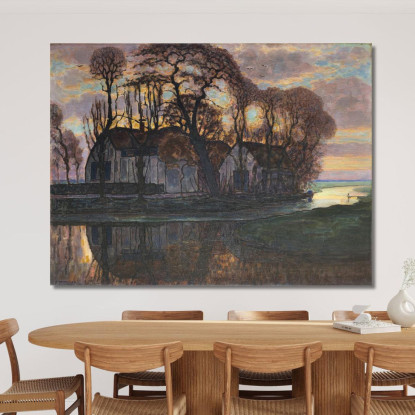 Fattoria Vicino A Duivendrecht La Sera Piet Mondrian pmn40 quadro stampato su tela