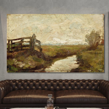 Canale Di Irrigazione Con Cancello In Legno A Sinistra Piet Mondrian pmn47 quadro stampato su tela