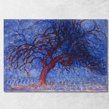 Avond Evening L'Albero Rosso Piet Mondrian pmn56 quadro stampato su tela