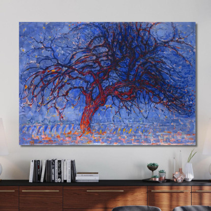 Avond Evening L'Albero Rosso Piet Mondrian pmn56 quadro stampato su tela