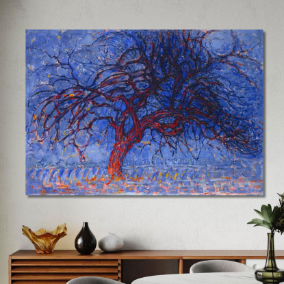 Avond Evening L'Albero Rosso Piet Mondrian pmn56 quadro stampato su tela