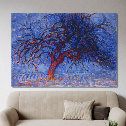 Avond Evening L'Albero Rosso Piet Mondrian pmn56 quadro stampato su tela