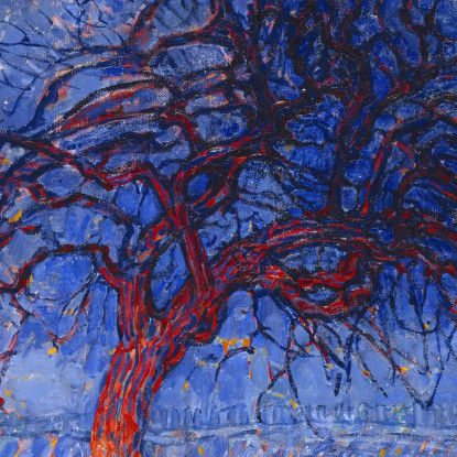 Avond Evening L'Albero Rosso Piet Mondrian pmn56 quadro stampato su tela