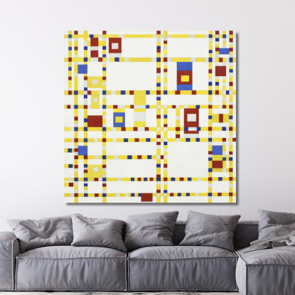 Boogie Woogie Di Broadway Piet Mondrian pmn57 quadro stampato su tela
