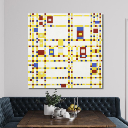 Boogie Woogie Di Broadway Piet Mondrian pmn57 quadro stampato su tela