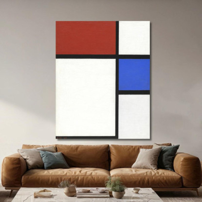 Composizione N. Ii Con Rosso E Blu Piet Mondrian pmn59 quadro stampato su tela