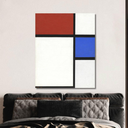 Composizione N. Ii Con Rosso E Blu Piet Mondrian pmn59 quadro stampato su tela