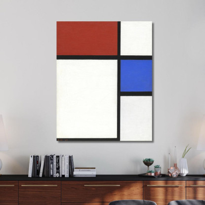 Composizione N. Ii Con Rosso E Blu Piet Mondrian pmn59 quadro stampato su tela