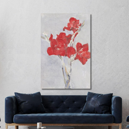 Gladioli Rossi Piet Mondrian pmn63 quadro stampato su tela