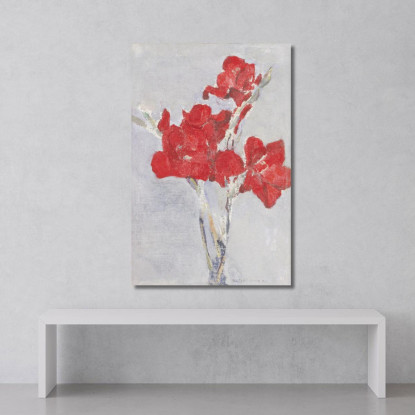Gladioli Rossi Piet Mondrian pmn63 quadro stampato su tela