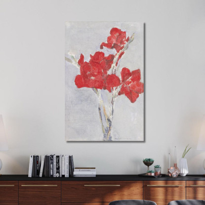 Gladioli Rossi Piet Mondrian pmn63 quadro stampato su tela