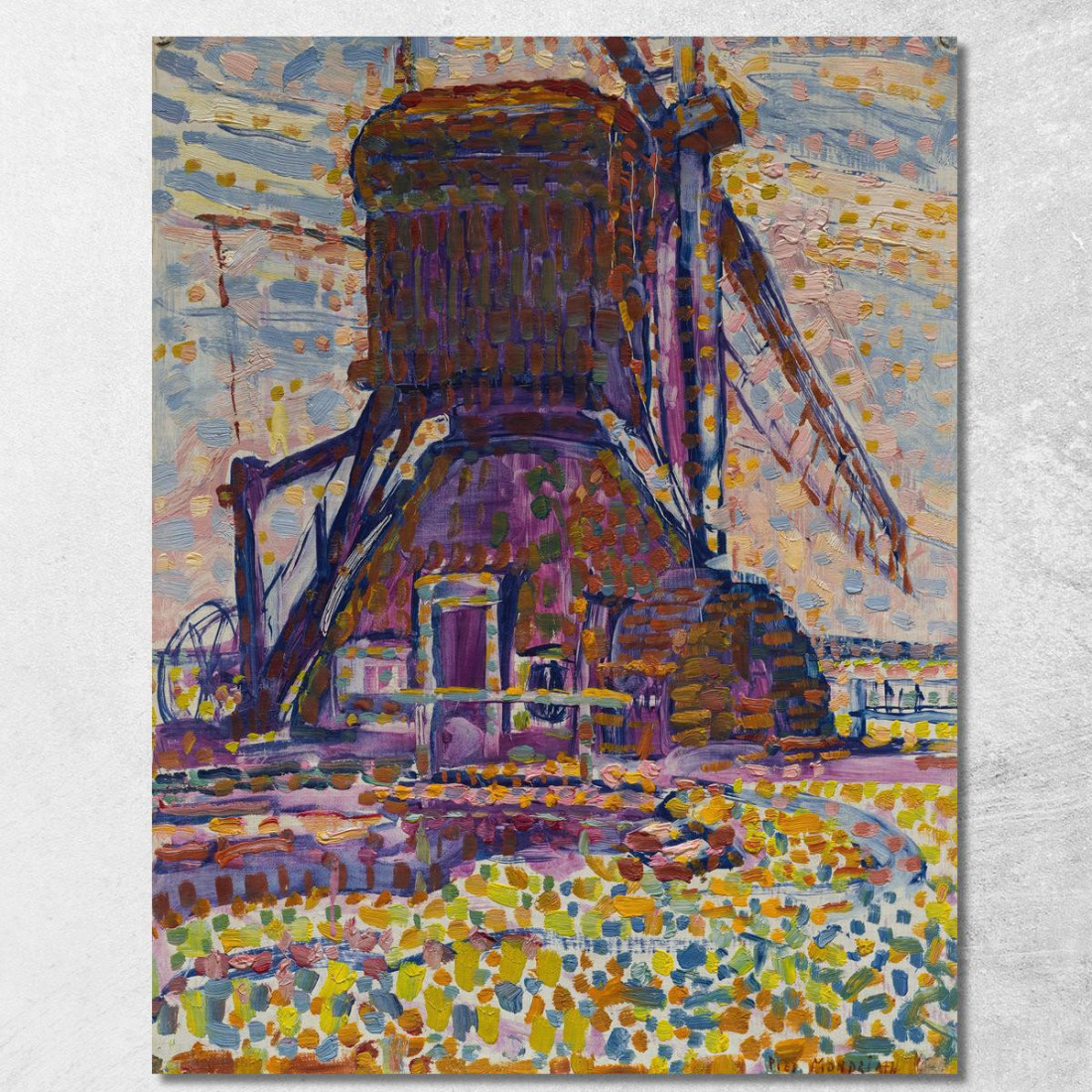 Il Mulino Winkel Piet Mondrian pmn69 quadro stampato su tela