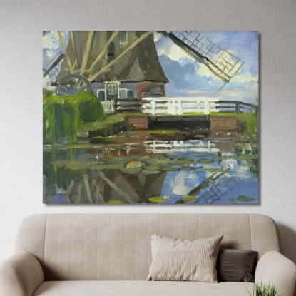 Veduta Troncata Del Mulino Broekzijder Sulle Ali Gein Rivolte A Ovest Piet Mondrian pmn70 quadro stampato su tela