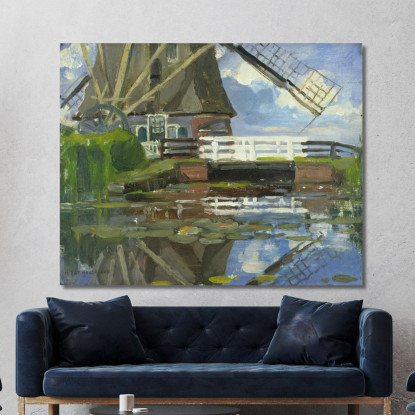Veduta Troncata Del Mulino Broekzijder Sulle Ali Gein Rivolte A Ovest Piet Mondrian pmn70 quadro stampato su tela
