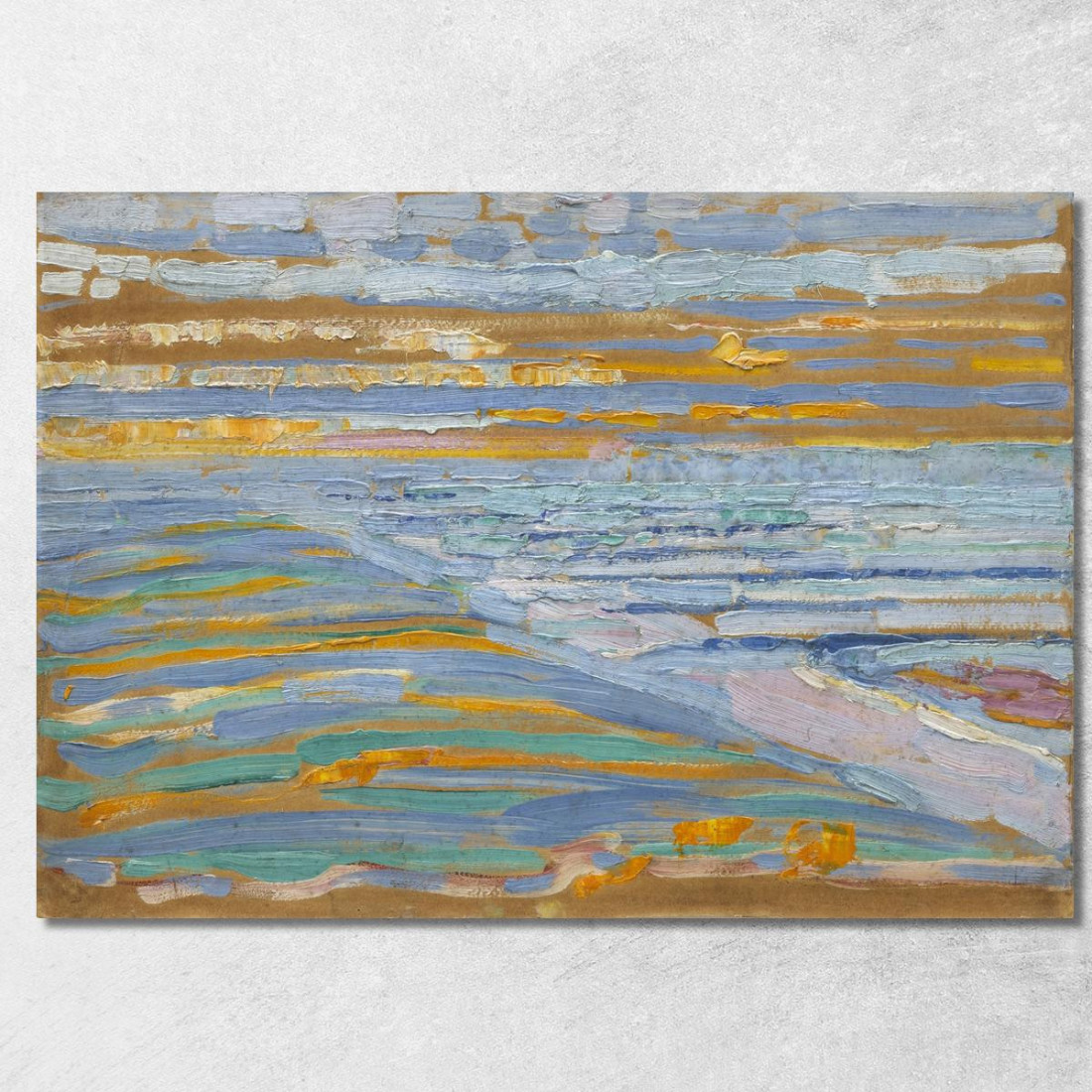 Vista Dalle Dune Con Spiaggia E Moli Domburg Piet Mondrian pmn72 quadro stampato su tela