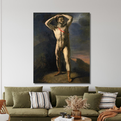 Accademia Dell'Uomo Nudo Con Spada Théodore Géricault tgr3 quadro stampato su tela