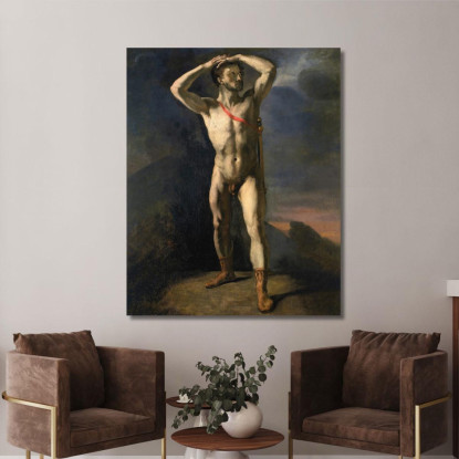 Accademia Dell'Uomo Nudo Con Spada Théodore Géricault tgr3 quadro stampato su tela