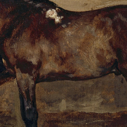 Cavallo Marrone Alla Stalla Théodore Géricault tgr7 quadro stampato su tela