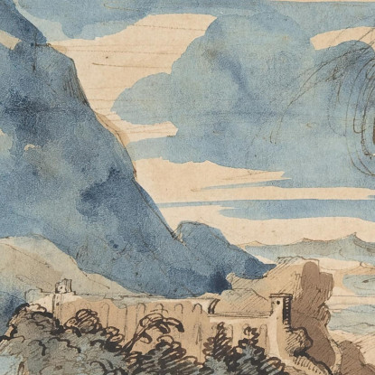 Paesaggio Con Pescatori Théodore Géricault tgr21 quadro stampato su tela