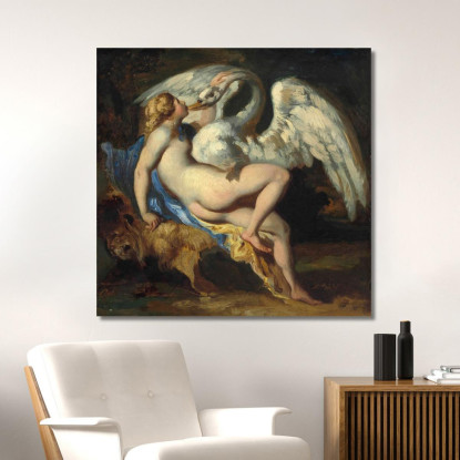 Leda E Il Cigno' Leda E Il Cigno' Théodore Géricault tgr25 quadro stampato su tela