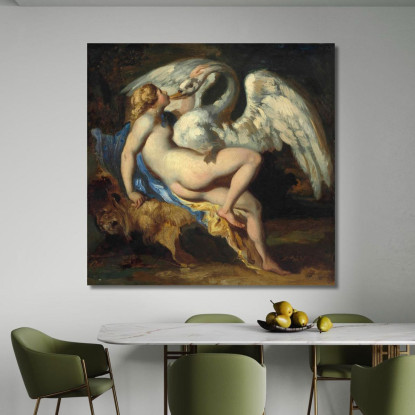 Leda E Il Cigno' Leda E Il Cigno' Théodore Géricault tgr25 quadro stampato su tela