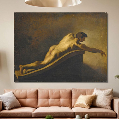 Uomo Sdraiato Théodore Géricault tgr26 quadro stampato su tela