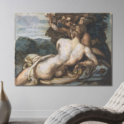 Venere E Amore In Un Paesaggio Secondo Annibale Carracci Théodore Géricault tgr62 quadro stampato su tela