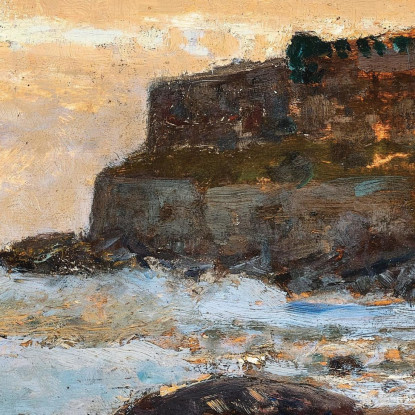 Una Barca Da Pesca Sulla Spiaggia Al Tramonto Alfred Zoff azf2 quadro stampato su tela