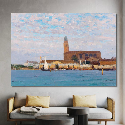 Una Vista Della Cattedrale Di Chioggia 2 Alfred Zoff azf9 quadro stampato su tela