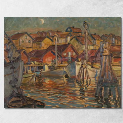 Un Porto Di Pescatori. Studio Dalla Norvegia Settentrionale Anna Boberg abb1 quadro stampato su tela