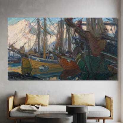 Una Serata Tranquilla. Studio Dalla Norvegia Settentrionale Anna Boberg abb3 quadro stampato su tela