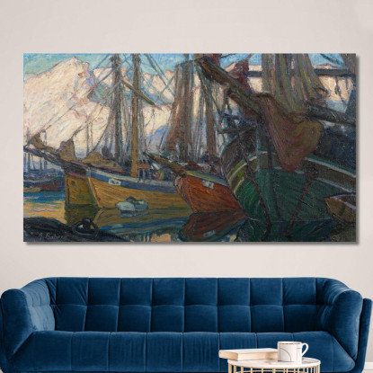 Una Serata Tranquilla. Studio Dalla Norvegia Settentrionale Anna Boberg abb3 quadro stampato su tela