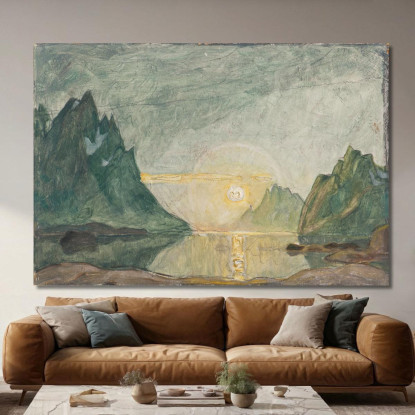 Sole Di Mezzanotte. Studio Dal Nord Della Norvegia Anna Boberg abb24 quadro stampato su tela