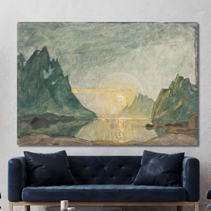 Sole Di Mezzanotte. Studio Dal Nord Della Norvegia Anna Boberg abb24 quadro stampato su tela