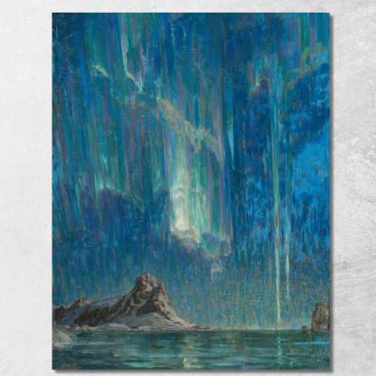 Aurora Boreale. Studio Dalla Norvegia Settentrionale Anna Boberg abb29 quadro stampato su tela