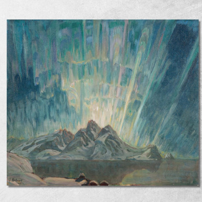 Aurora Boreale. Studio Dalla Norvegia Settentrionale Anna Boberg abb30 quadro stampato su tela