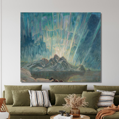 Aurora Boreale. Studio Dalla Norvegia Settentrionale Anna Boberg abb30 quadro stampato su tela