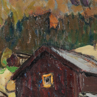 Paesaggio Estivo Con Scudi. Studio Della Norvegia Settentrionale Anna Boberg abb40 quadro stampato su tela