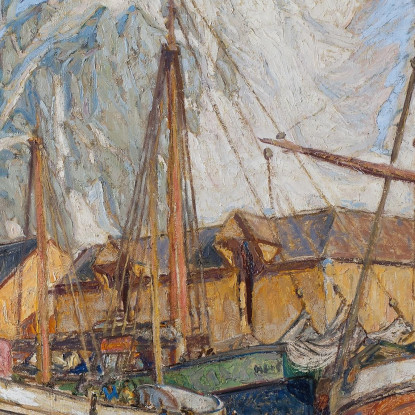 Il Porto Di Svolvaer Lofoten Anna Boberg abb46 quadro stampato su tela